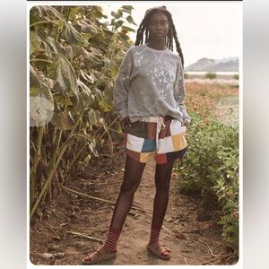 THE GREAT. Multicolor Bonfire Shorts